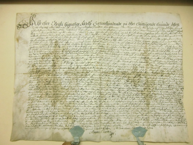 Fastebrev på Jöns Olofssons köp av Stora Klingsbo, daterat 1677